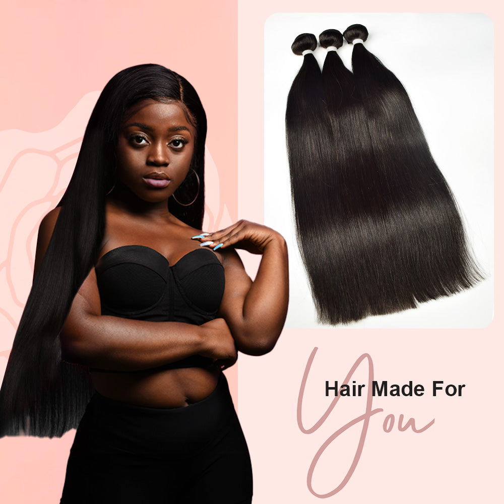 14A Straight 100% Brazilian Virgin Human Hair Weave Bundles CVOHAIR