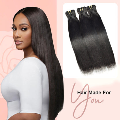 #1B Straight Hair 12A Bundles 100% Unprocessed Brazilian Virgin Human Hair Weave Bundles for Black Women CVOHAIR
