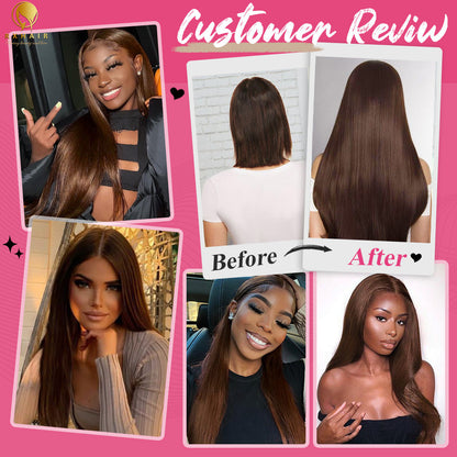 #3 Straight Free Shipping Clip in Hair Extensions Real Human Hair PU Seamless Clip ins 6Pcs 110G CVOHAIR