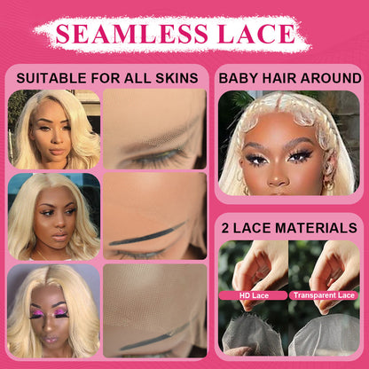 #613 Body Wave Blonde HD Lace Front Wigs Human Hair 200% Density Lace Frontal Wig Pre Plucked with Baby Hair CVOHAIR
