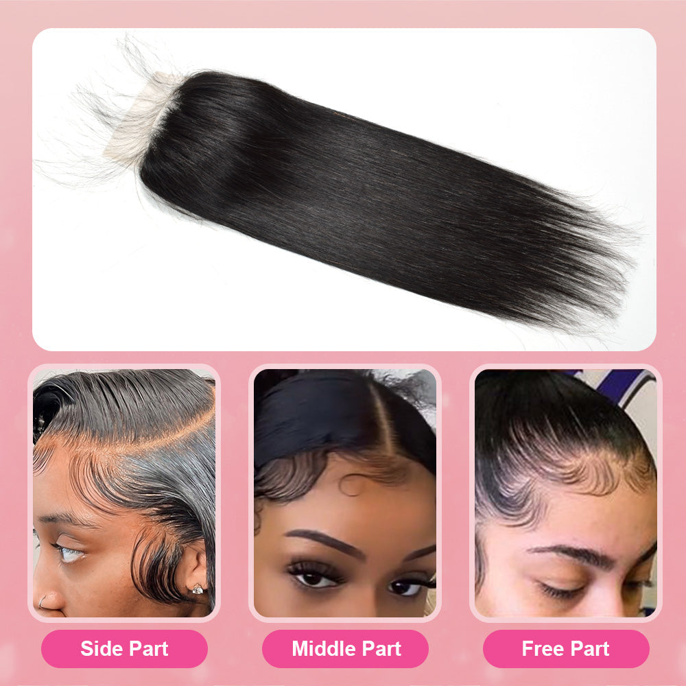 #1B Straight HD Lace Closure Natural Looking Cvohair