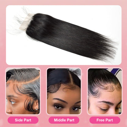 #1B Straight HD Lace Closure Natural Looking Cvohair