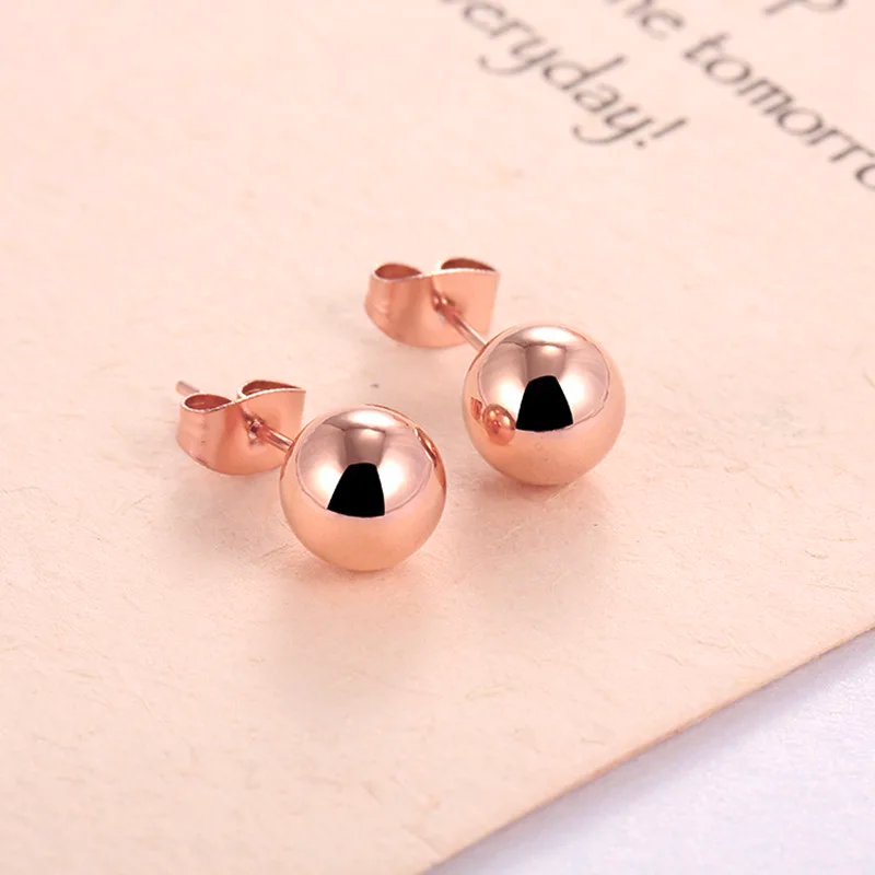 Ball Stud Earrings for Women Simple Sterling Silver Jewelry