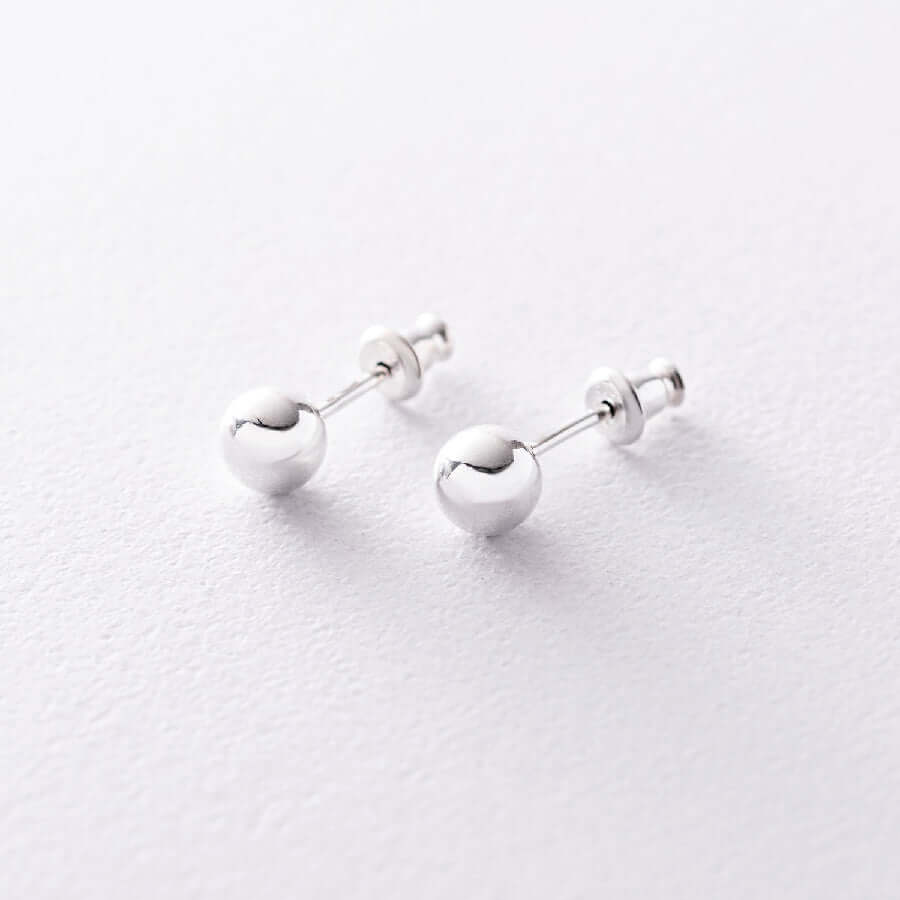 Solid Silver Ball 0.6 cm Stud Earrings Modern Minimal Jewelry