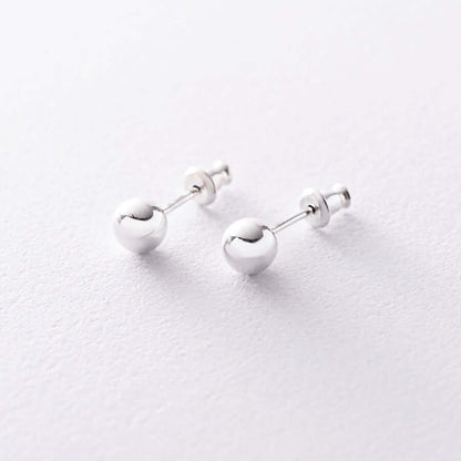 Solid Silver Ball 0.6 cm Stud Earrings Modern Minimal Jewelry