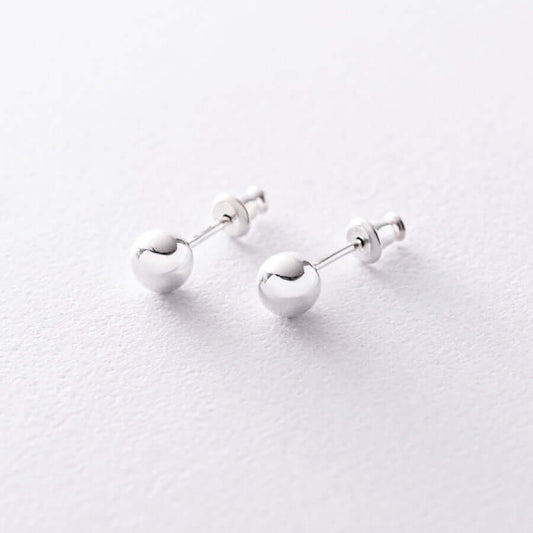 Solid Silver Ball 0.6 cm Stud Earrings Modern Minimal Jewelry
