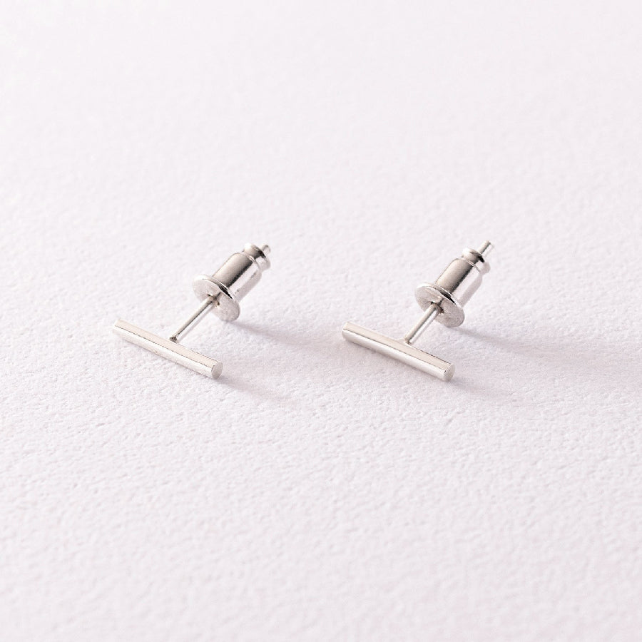 Dainty Ear Studs Gold Plated Silver Basic Bar Earrings