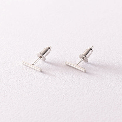 Dainty Ear Studs Gold Plated Silver Basic Bar Earrings