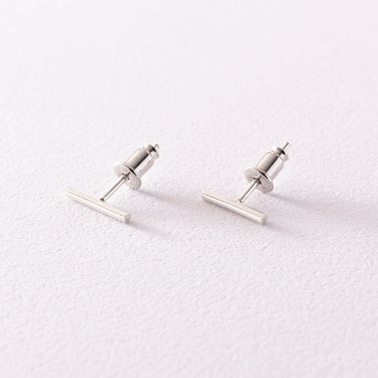 Dainty Ear Studs Gold Plated Silver Basic Bar Earrings