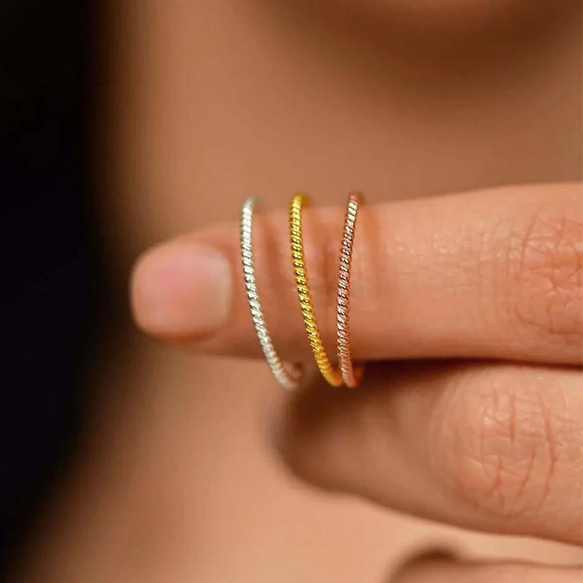 Basic Stacking Ring Set 925 Sterling Silver