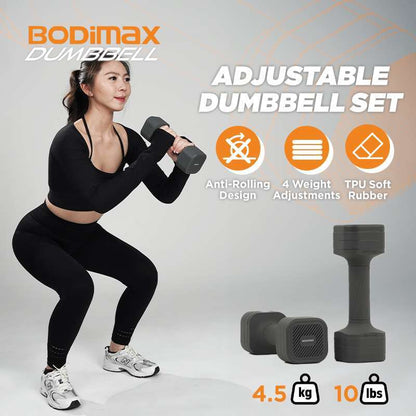 BODIMAX ADJUSTING DUMBBELL HEXAGONAL LIGHT BLUE