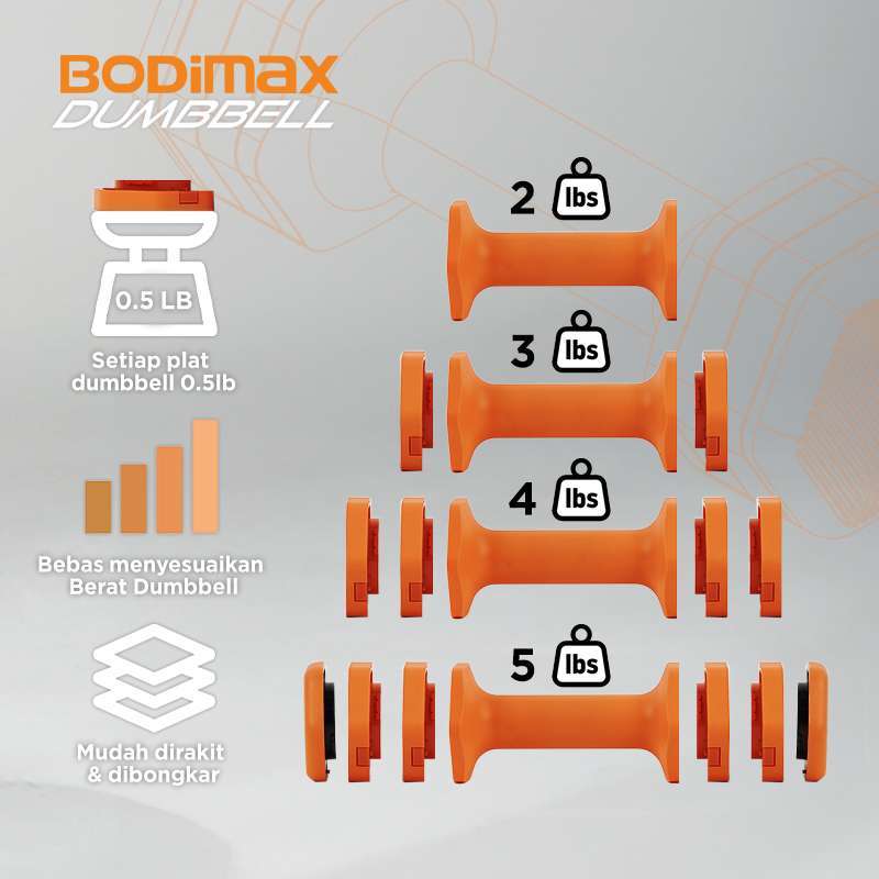 BODIMAX ADJUSTING DUMBBELL SQUARE DARK GREY