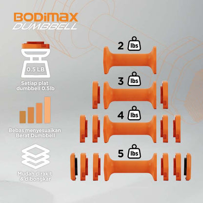 BODIMAX ADJUSTING DUMBBELL SQUARE DARK GREY