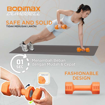 BODIMAX ADJUSTING DUMBBELL SQUARE DARK GREY