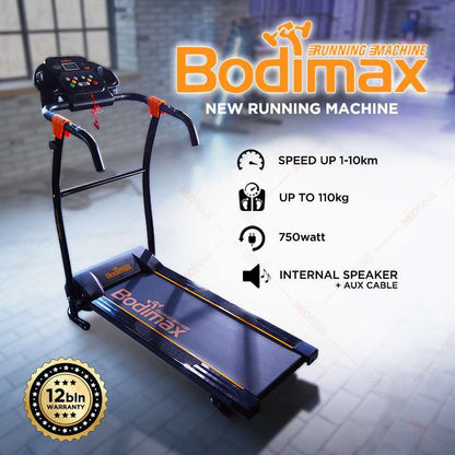 Treadmill Elektrik BODIMAX RUNNING MACHINE BLACK
