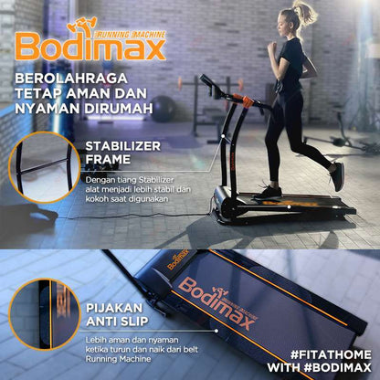 Treadmill Elektrik BODIMAX RUNNING MACHINE BLACK