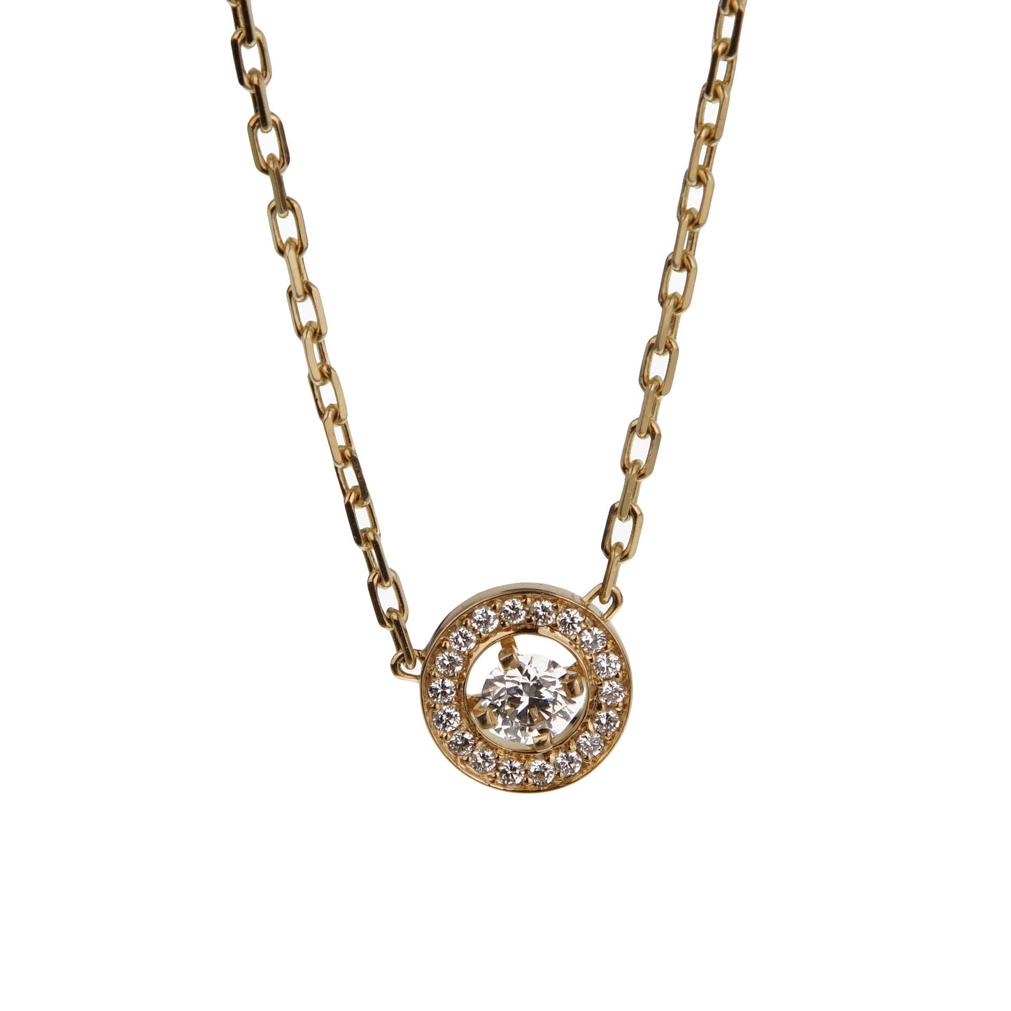 bothtucheron 18k Yellow Gold Diamond Solitaire Pendant Necklace