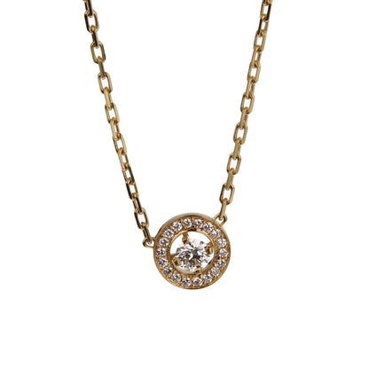 bothtucheron 18k Yellow Gold Diamond Solitaire Pendant Necklace
