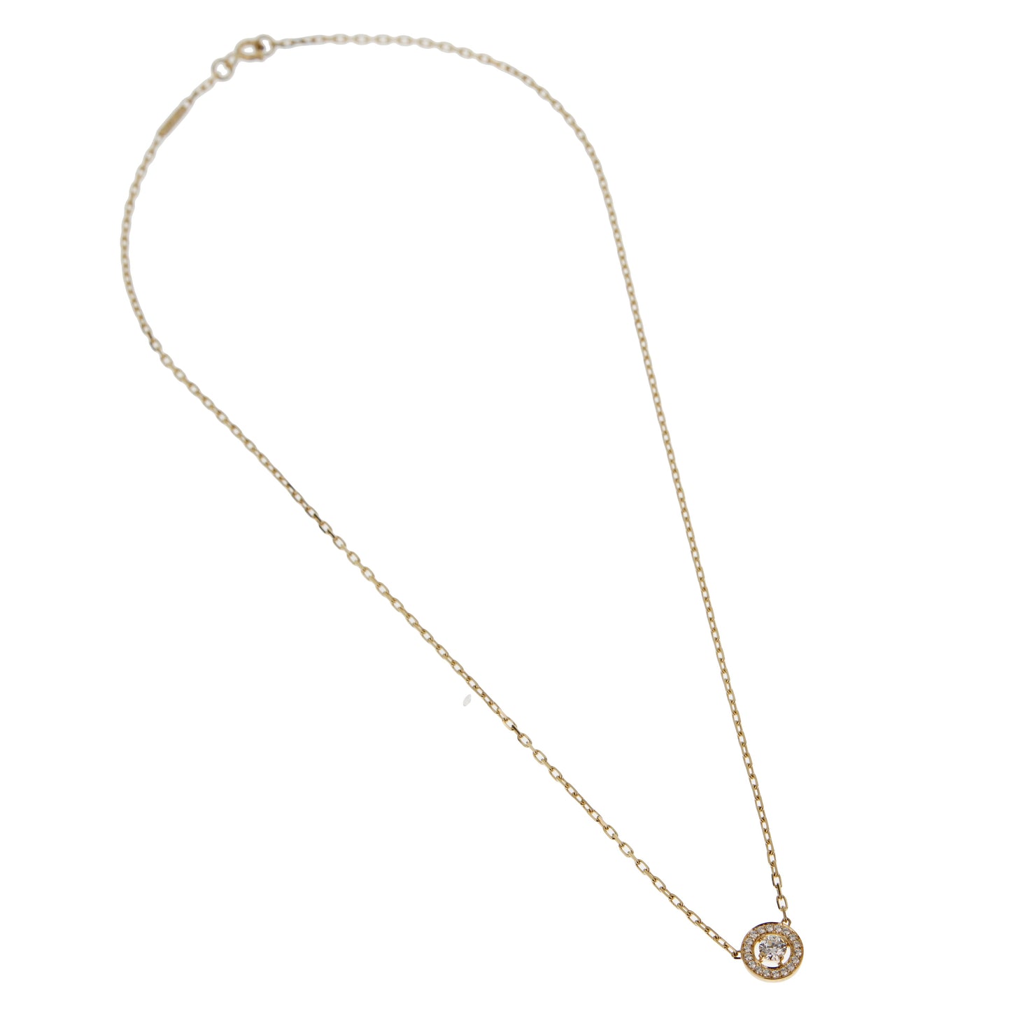 bothtucheron 18k Yellow Gold Diamond Solitaire Pendant Necklace