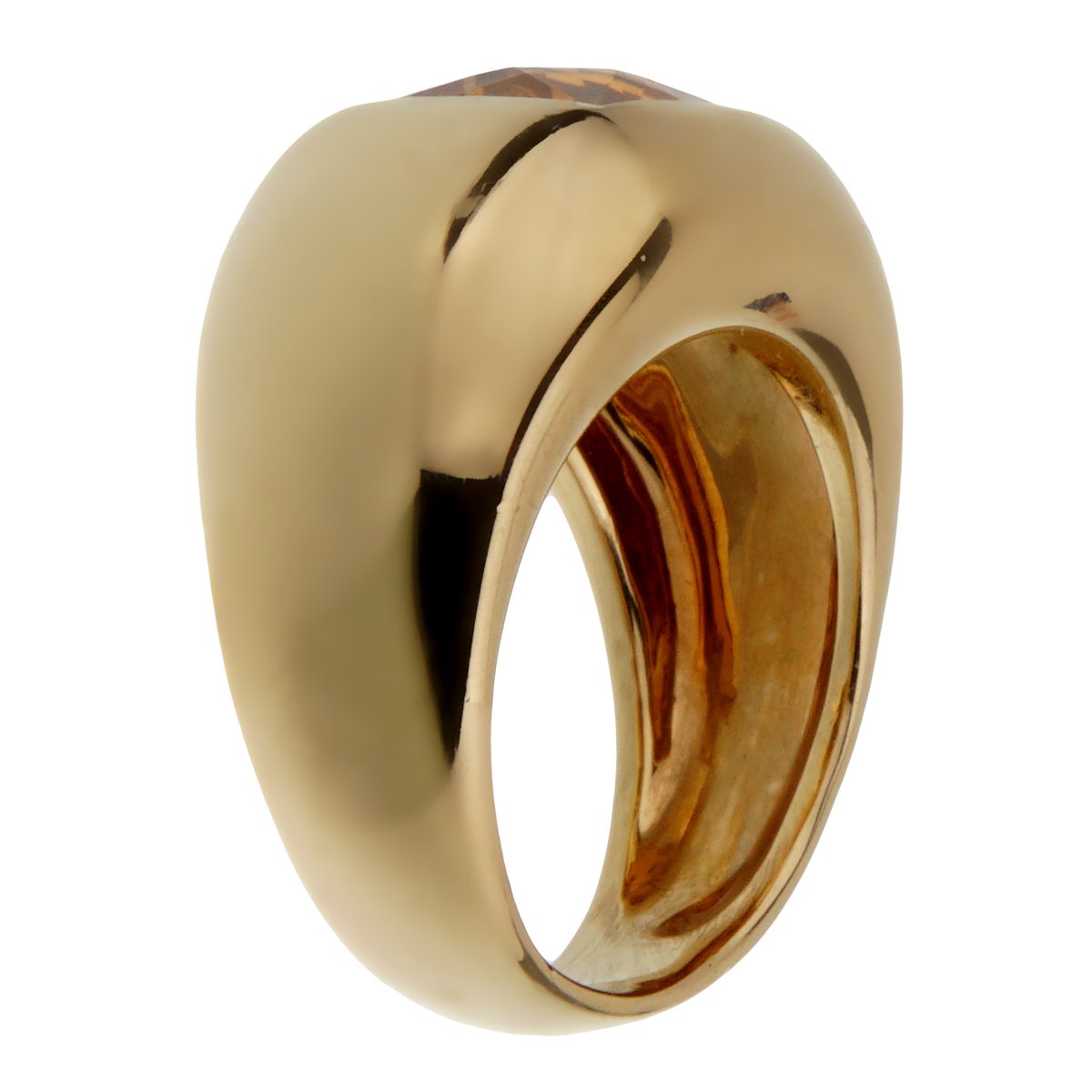 bothtucheron Citrine 18k Yellow Gold Cocktail Ring Sz 6 1/4