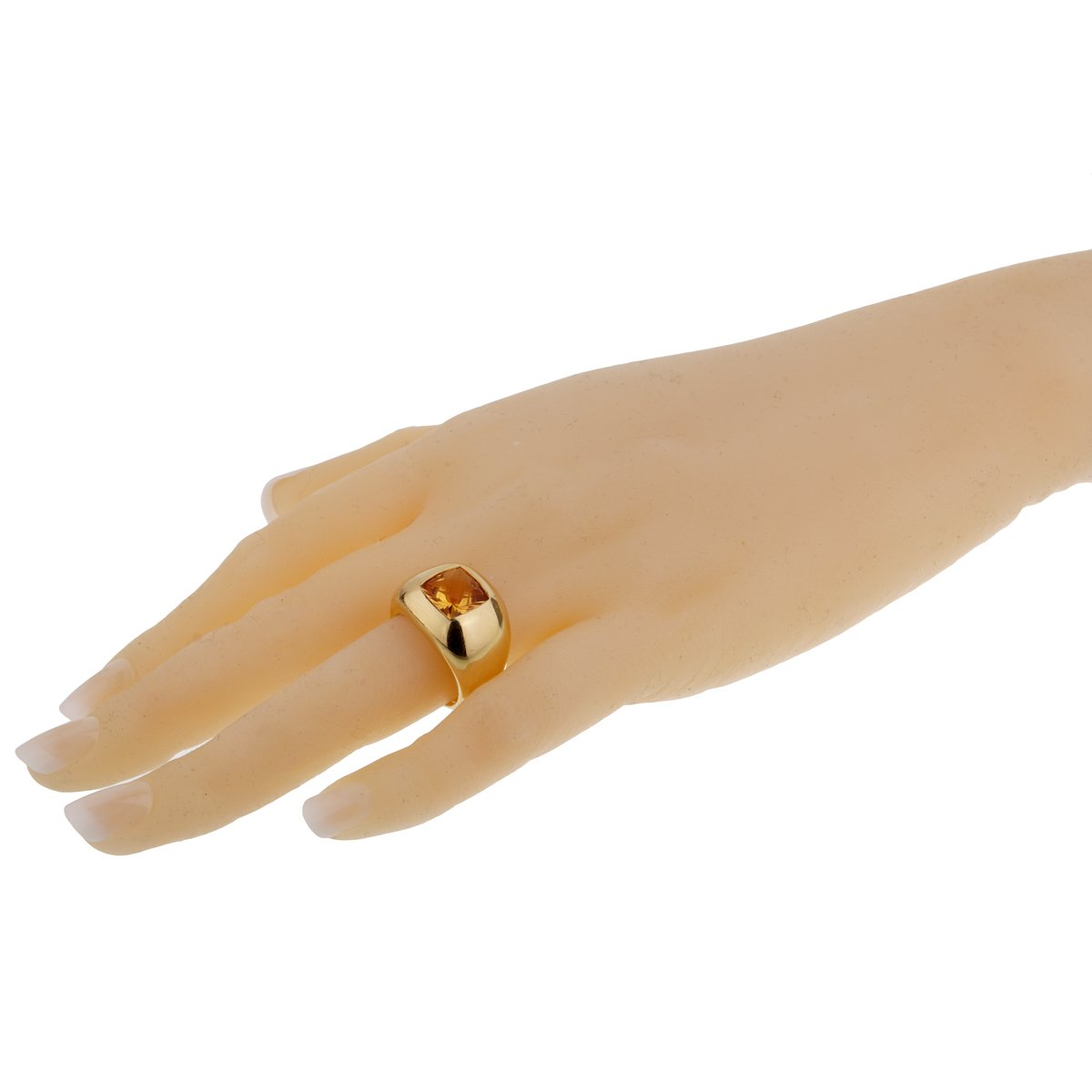 bothtucheron Citrine 18k Yellow Gold Cocktail Ring Sz 6 1/4