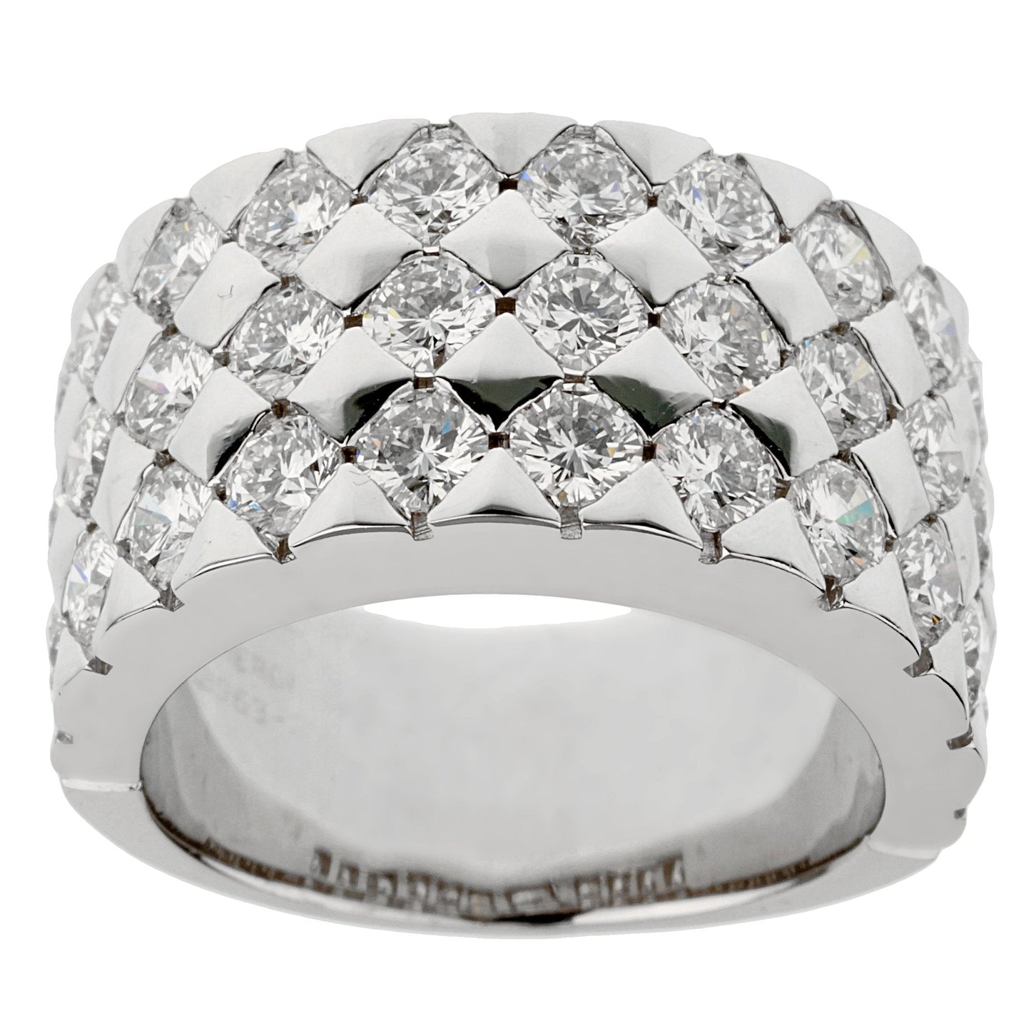 bothtucheron Diamond 18k White Gold Cocktail Band Ring Sz 6 3/4