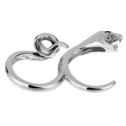 bothtucheron Kaa Snake Two Finger 18k White Gold Diamond Cocktail Ring Sz 6