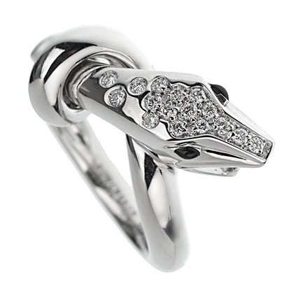 bothtucheron Kaa Snake 18k White Gold Diamond Cocktail Ring
