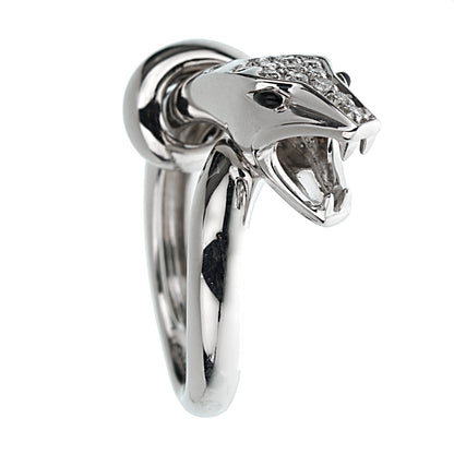 bothtucheron Kaa Snake 18k White Gold Diamond Cocktail Ring