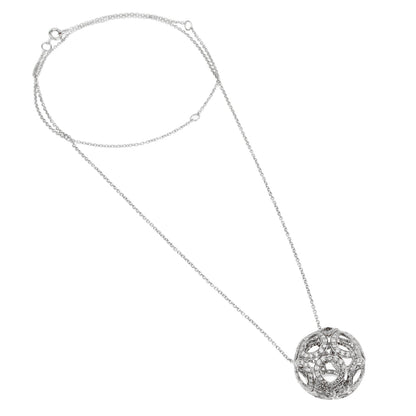 bothtucheron Openwork Flower Diamond 18k White Gold Necklace
