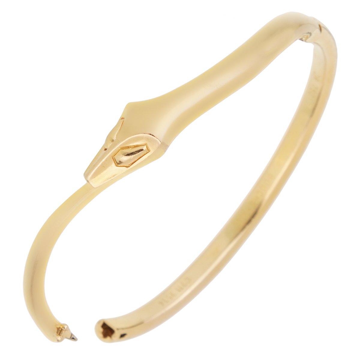 bothtucheron Snake Vintage Yellow Gold Bangle Bracelet