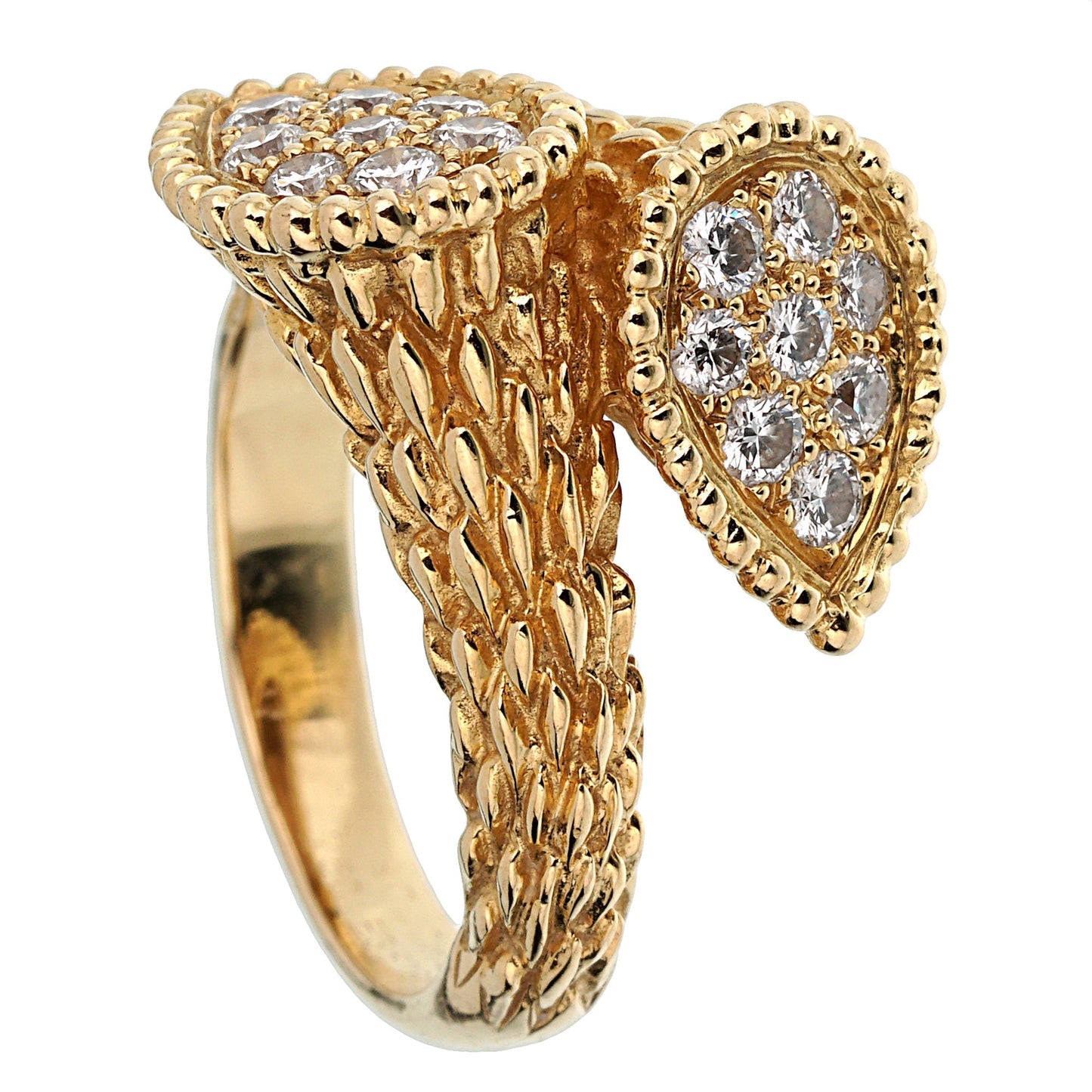 bothtucheron Toi et Moi Serpent Boh¡§¡§me Diamond 18k Yellow Gold Ring