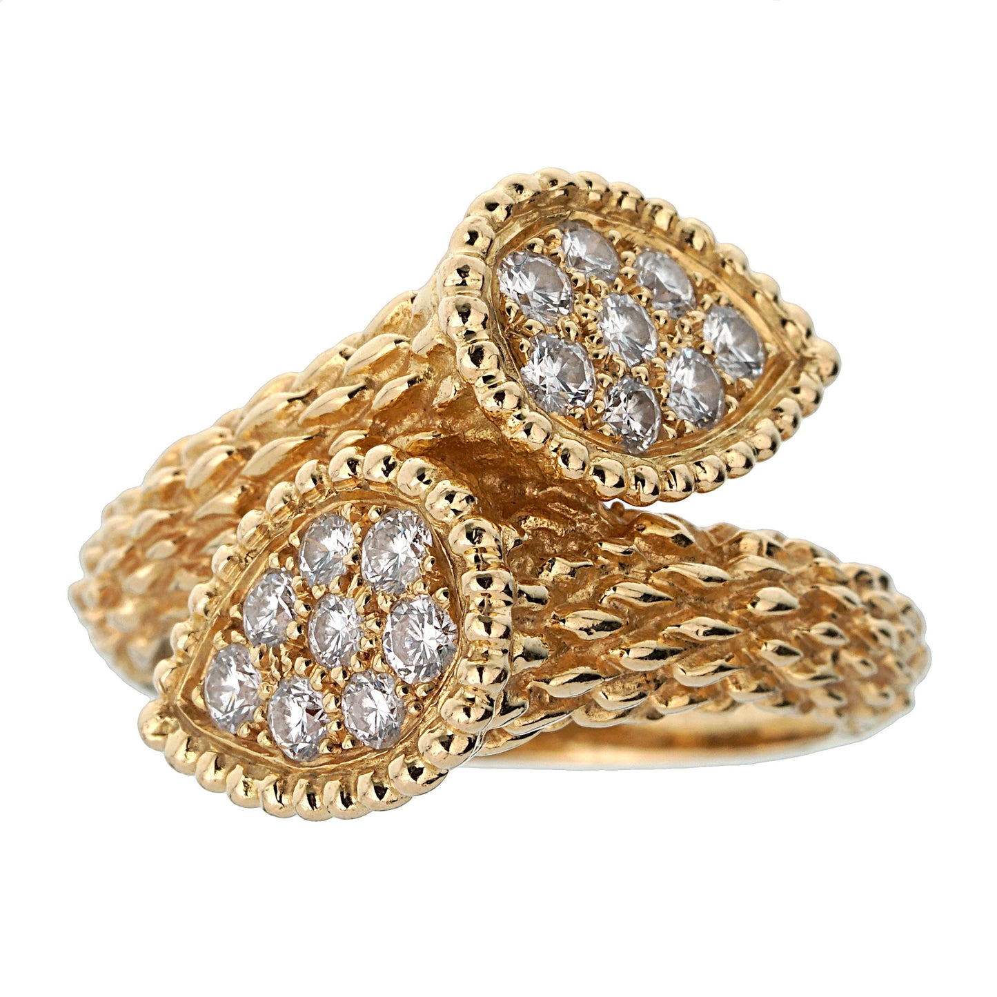 bothtucheron Toi et Moi Serpent Boh¡§¡§me Diamond 18k Yellow Gold Ring