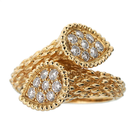 bothtucheron Toi et Moi Serpent Boh¡§¡§me Diamond 18k Yellow Gold Ring