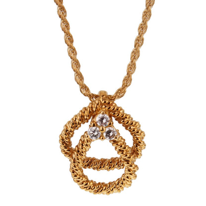 bothtucheron Vintage Diamond 18k Yellow Gold Pendant Necklace