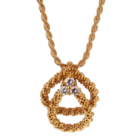 bothtucheron Vintage Diamond 18k Yellow Gold Pendant Necklace