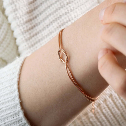 Knot Snake Chain Bracelet Silver Infinity Wrist Accessory