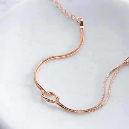 Knot Snake Chain Bracelet Silver Infinity Wrist Accessory