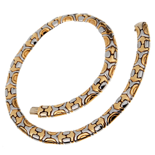Bvlthtgari Alveare White Yellow Gold Choker Necklace