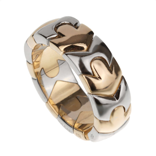 Bvlthtgari Alveare White & Yellow Gold Vintage Band Ring