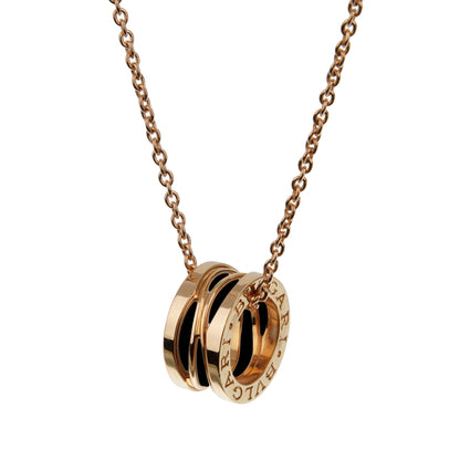 Bvlthtgari B.zero1 Legend Black Ceramic 18k Rose Gold Pendant Necklace