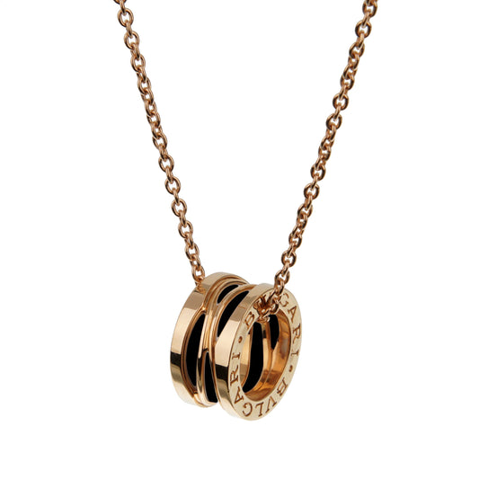 Bvlthtgari B.zero1 Legend Black Ceramic 18k Rose Gold Pendant Necklace