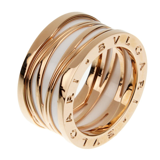 Bvlthtgari B.zero1 Legends Rose Gold Ceramic Band Ring Sz 11