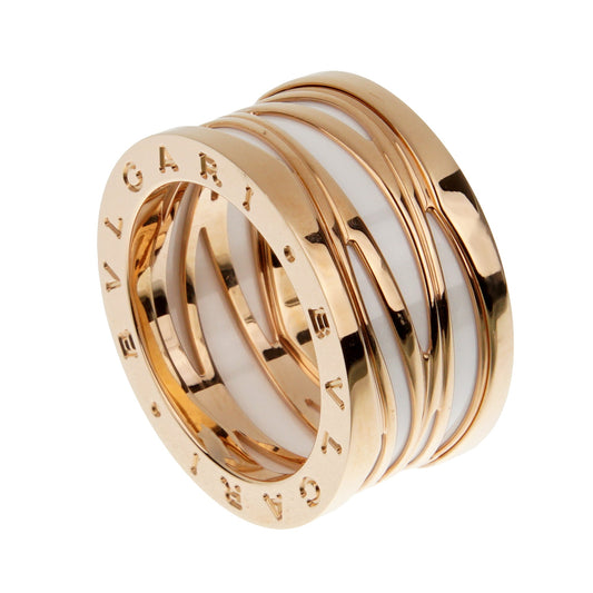 Bvlthtgari B.zero1 Legends Rose Gold Ceramic Band Ring Sz 8 1/2