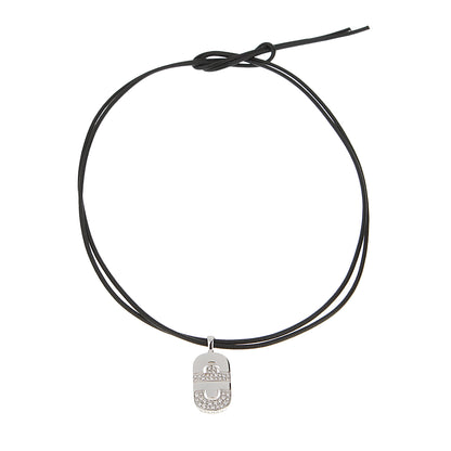 Bvlthtgari Parentesi 18k White Gold Diamond Pendant Necklace