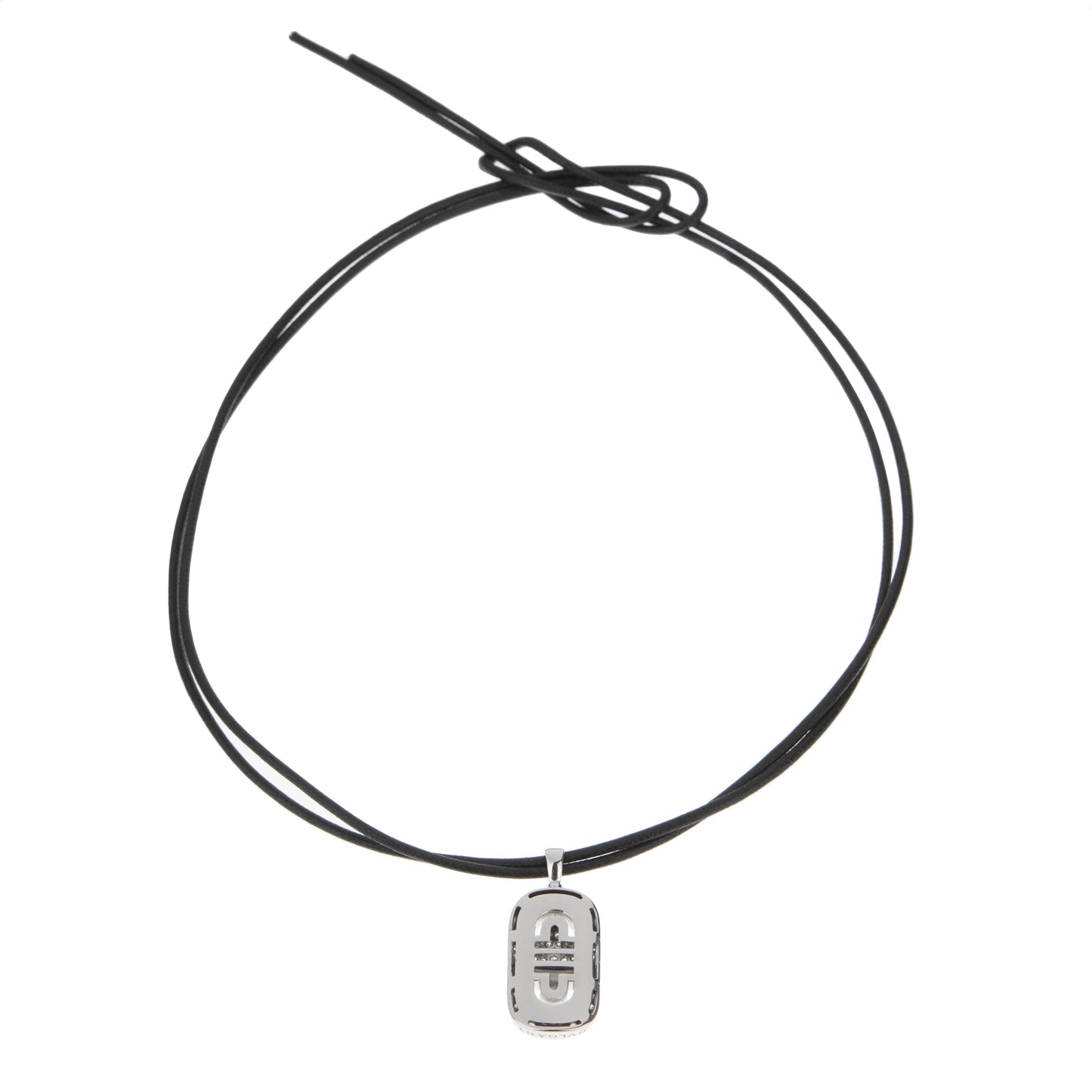 Bvlthtgari Parentesi 18k White Gold Diamond Pendant Necklace