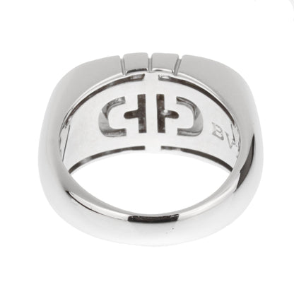 Bvlthtgari Parentesi Diamond 18k White Gold Ring Sz 4 1/2