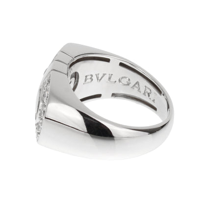 Bvlthtgari Parentesi Diamond 18k White Gold Ring Sz 4 1/2