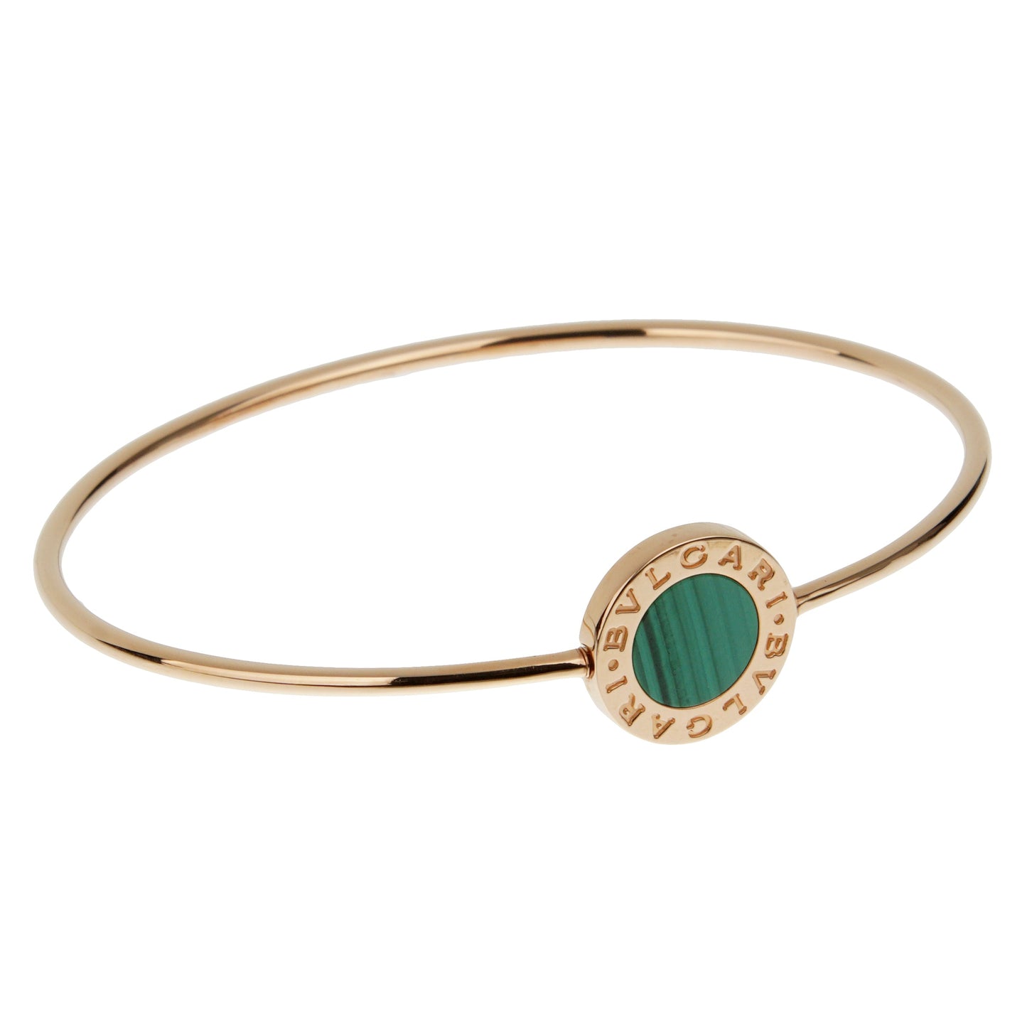 Bvlthtgari Bvlthtgari Malachite 18k Rose Gold Small Bangle Bracelet