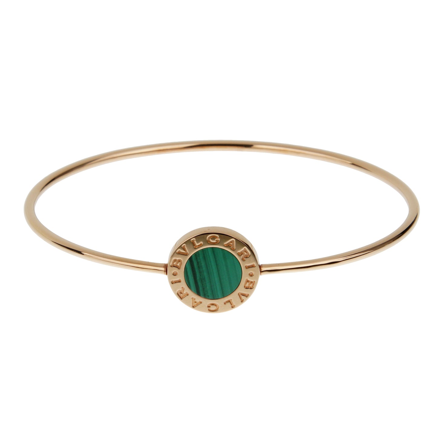 Bvlthtgari Bvlthtgari Malachite 18k Rose Gold Small Bangle Bracelet